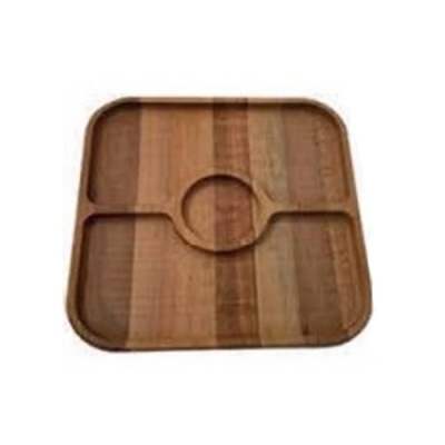 Менажница квадрат "2 половинки + соусник", 3 отсека, 29х29х2см. 2К-040wd арт.2К-040wd