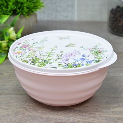 Миска Latina Homver 1,1л с крышкой с декором Цветущий луг 1116