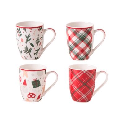 Набор кружек JEWEL Уют 340 мл 4 предмета (new bone), 6 шт/уп. (ПС0078-22)