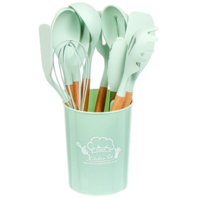 Набор кухонных принадлежностей 12 предметов, силикон, на подставке, Y4-6431 (428003) Набор кухонных принадлежностей 12 предметов, силикон, на подставке, Y4-6431 (428003)