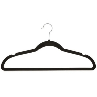 Набор вешалок пластиковых с вельветовым покрытием, цвет черный, 5 шт арт.110878