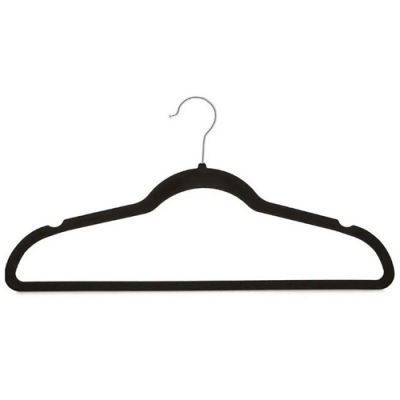 Набор вешалок пластиковых с вельветовым покрытием, цвет черный, 5 шт арт.110878