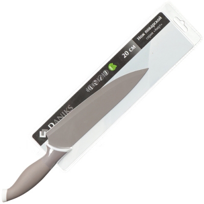 Нож кух Амут 20см шеф-нож нерж, ручка non-stick DANIKS YW-A222-CH/YW-A222G-CH