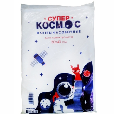 Пакет фасовочный пласт 30х40.10 /прозрачный/ "ЕВРОБЛОК СУПЕР КОСМОС 500" / 500шт/пласт