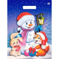 Пакет с вырубной ручкой 31х40+6см (60) (Веселые друзья) НГ, глянцевый Тико ВУР56842