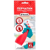 Перчатки хозяйственные латексные БИКОЛОР, XL, бежевый+бирюзовый, 2 шт, Komfi/144/12 Перчатки хозяйственные латексные БИКОЛОР, XL, бежевый+бирюзовый, 2 шт, Komfi/144/12