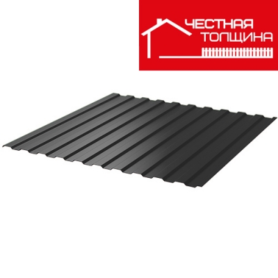 Профнастил окрашенный С-8 Честная толщина Графитовый серый 7024 ДВУХСТОРОННИЙ (2,0 х 1.2 х 0.45)
