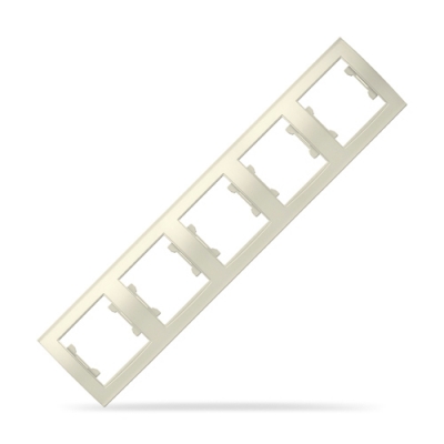 Рамка пятиместная горизонтальная "UNIVersal" серия "Бриллиант", "слоновая кость" (ivory), (1032) Рамка пятиместная горизонтальная "UNIVersal" серия "Бриллиант", "слоновая кость" (ivory), (1032)