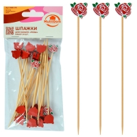Шпажки для канапе "Розы". Набор 24 шт. Длина 12 см. BJ80-578