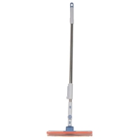 Швабра плоская, микрофибра, резина, 148х30 см, серая, телеск ручка, серая, для окон, Y6-767 Марья Ис