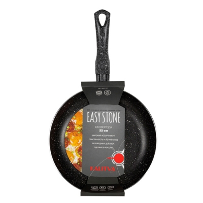 Сковорода 220 мм, 1 руч., б/кр, а/п. Easy Stone. Алюминий марки А5 арт.6822152
