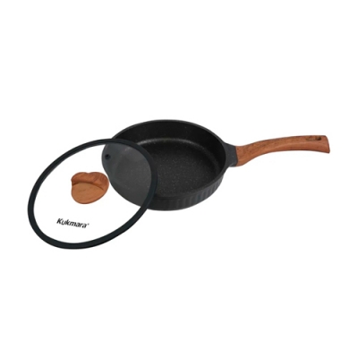 Сковорода 220мм с ручкой,со стеклянной крышкой, АП линия "Stella"(ristretto) "Kukmara" сср221а