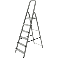 Стремянка стальная одностор.Новая Высота NV1150,1*6 ступени 70мм,зеленая,черный башмак 1150106-021