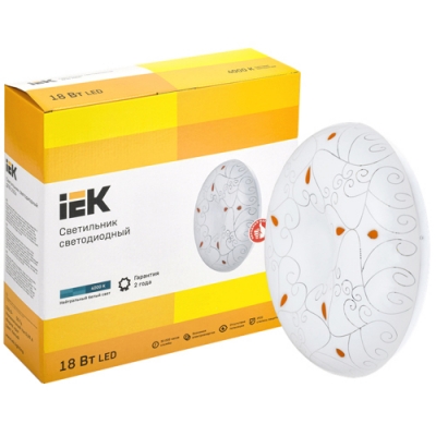 Светильник LED ДПБ 2004 18Вт IP20 4000К круг белый IEK арт.LDPB0-2004-18-4000-K01
