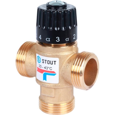 SVM-0120-164325 STOUT Термостатический смесительный клапан для систем отопления и ГВС.G 1 M, 20-43C