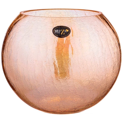 Ваза шар "Cracle amber" 4 л диаметр 21 см высота 18 см 380-638