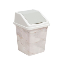 Ведро для мусора с подвижной крышкой 10л квадратное с декором "Белый Мрамор" 941056 "Виолет" Ведро для мусора с подвижной крышкой 10л квадратное с декором "Белый Мрамор" 941056 "Виолет"
