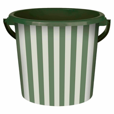 Ведро пластиковое 10л Сиеста ВМС цвет Полоска тёплая хвоя арт. ВР-1949