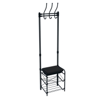 Вешалка напольная в прихожую ВПШ3/Ч-К черный/мат черный