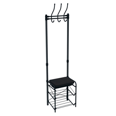 Вешалка напольная в прихожую ВПШ3/Ч-К черный/мат черный