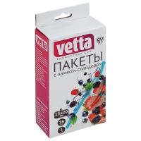 VETTA Пакеты с замком-слайдером, 16шт, 15х20см, 50мкм, 1 литр, полиэтилен арт. 438-147