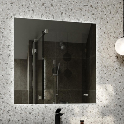 Зеркало Velvex Kvadro 800 со скрытой подсветкой, с часами