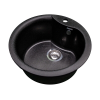 Мойка GranAlliance G-12 (d-485 мм) черная с сифоном