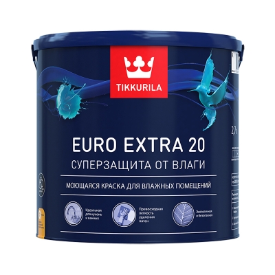 EURO 20 EXTRA А краска для влажных помещений 2,7л.