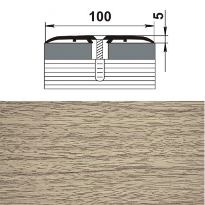 Профиль стыкоперекрывающий ПС 05.900.087 дуб беленый
