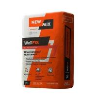 Клей гипсовый для ПГП и ГКЛ белый WallFIX "NEW-MIX" 20кг Клей гипсовый для ПГП и ГКЛ белый WallFIX "NEW-MIX" 20кг