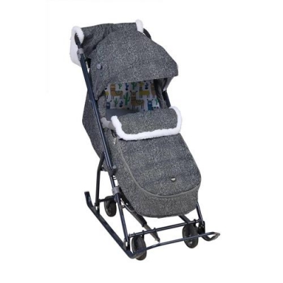 Коляска комб."Наши детки 6"(НДТ6/1 Серый с ламами)