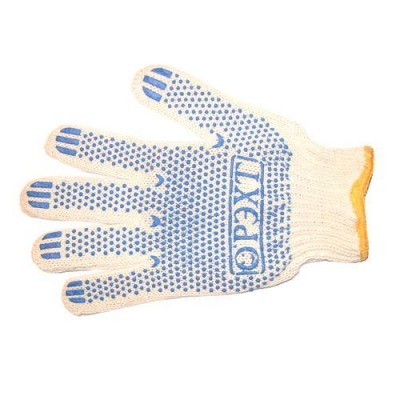 Перчатки 100 % х/б Защита 6-ти нитка с ПВХ (пара)