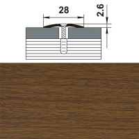Профиль стыкоперекрывающий ПС 03.1350. 088 орех Профиль стыкоперекрывающий ПС 03.1350. 088 орех