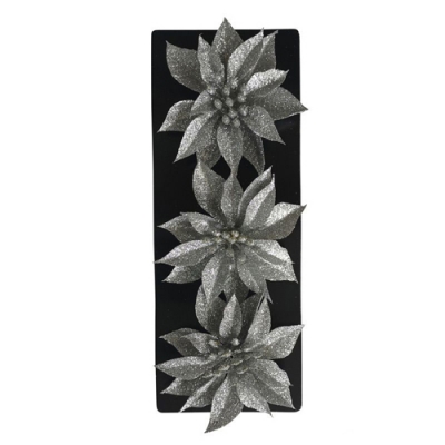 Украшение декоративное Цветок (3шт) цвет серебро арт.007938 Украшение декоративное Цветок (3шт) цвет серебро арт.007938