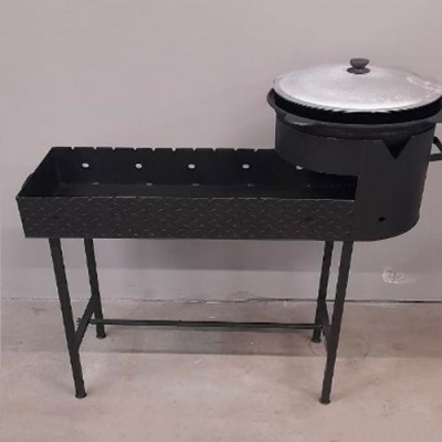Мангал 3мм., рефлёный с подставкой (печь) для казана на 8-10л., 330х900х800(140)+180) 2К-Х124 арт.2К