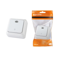 Переключатель на 2 направления 1-кл. открытой установки с подс. белый "Ладога" TDM (SQ1801-0011)