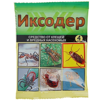 Средство для обработки территории от клещей Иксодер, цветной пакет, ампула, 4 мл арт.2275891