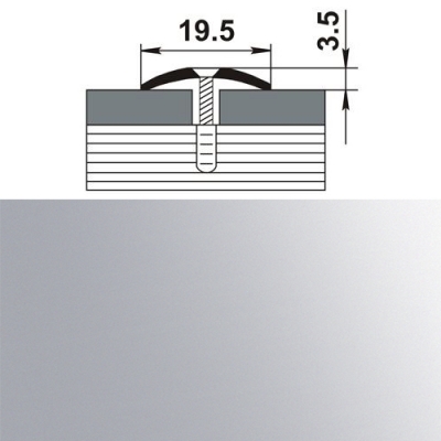 Профиль стыкоперекрывающий ПС 02.1350. 01л серебро люкс