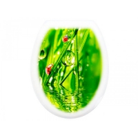 Сиденье д/у (жест) "Fovero" белое с рис. Коровка . (209)