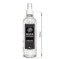 Бутылка цилиндр с кнопочным дозатором для масла/соусов, Olive extra virgin oil premium product черна