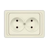 Розетка двухмест. "Валери" б/з, с/у, 16А, слон. кость Б-В0102 Розетка двухмест. "Валери" б/з, с/у, 16А, слон. кость Б-В0102