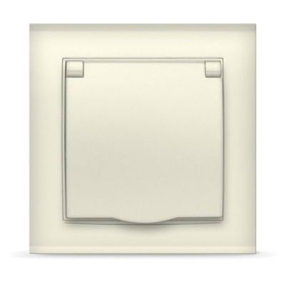 Розетка одномест. Бриллиант, с/з, с/у, 16А, 220В, слоновая кость (7948868)