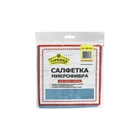 Салфетка Микрофибра, для стекол и зеркал, 35 х 35 см, 280 г/кв.м, в пакете , ГОРНИЦА 406-136