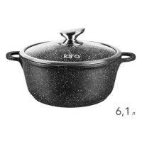 LR02-206 Кастрюля LARA серия RIO 28см, 6.1л, мрамор, капс. индукц. дно, крышка