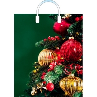 Пакет ПЭ с пластмассовыми ручками 38х45+3 (90) Артпласт глянец НГ (Красивые украшения) Россия 220000