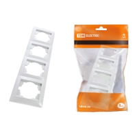 Рамка 4-х постовая горизонтальная белая Лама TDM (SQ1815-0032)