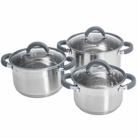 WEBBER BE-625/6 Набор посуды из нерж.стали 6 пр. 2,2л, 3,0л, 4,0л со стеклянными крышками (4) WEBBER BE-625/6 Набор посуды из нерж.стали 6 пр. 2,2л, 3,0л, 4,0л со стеклянными крышками (4)