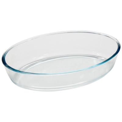 Форма для запекания из боросил стекла 1,6 л, овальной формы без ручек, серия Cristallino, тм Mallony