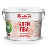 Клей ПВА строительный Grafics 1кг. Клей ПВА строительный Grafics 1кг.