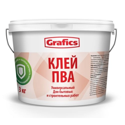 Клей ПВА строительный Grafics 1кг.